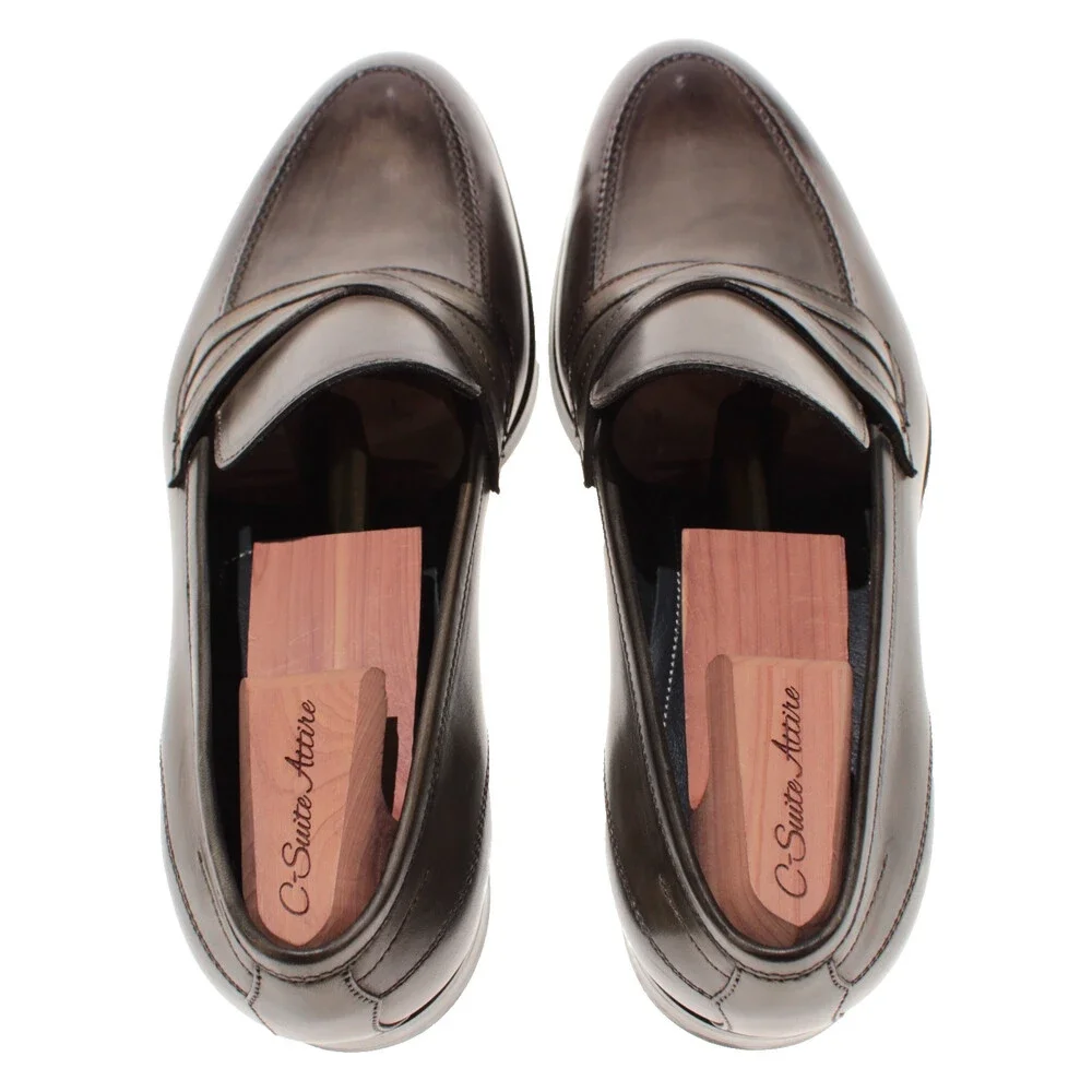 Di Bianco NWB Slip On Loafers Size 43.5 (US 10.5) in Green Leather Made in Italy